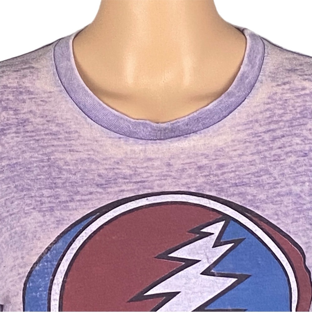 GRATEFUL DEAD 2013 “Steal Your Face” purple burnout lightweight t-shirt Small - Picture 3 of 16